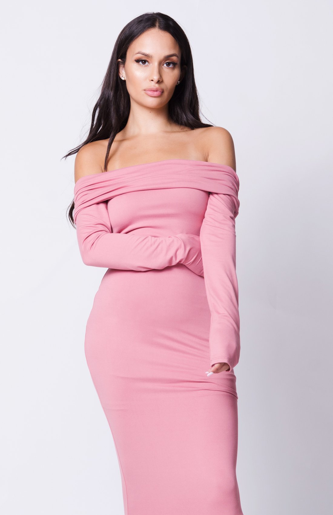 Off Shoulder Midi Dress - YuppyCollections