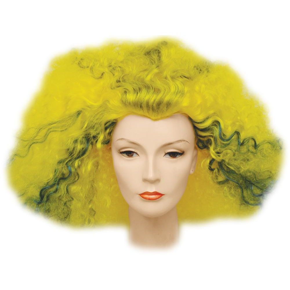 Afro Pulled Out Yellow-Bu-Bk Wig - YuppyCollections