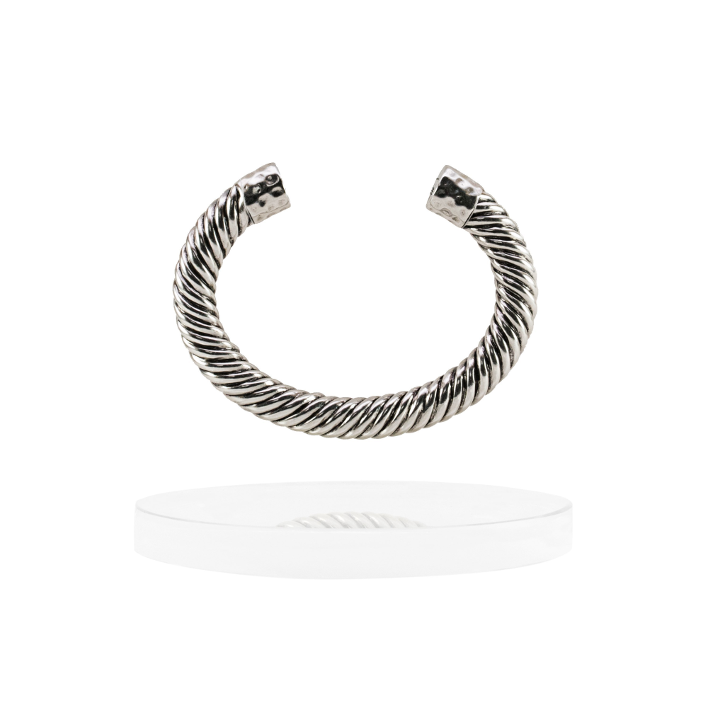 Atlantic Cable Cuff Bracelet - Silver - YuppyCollections