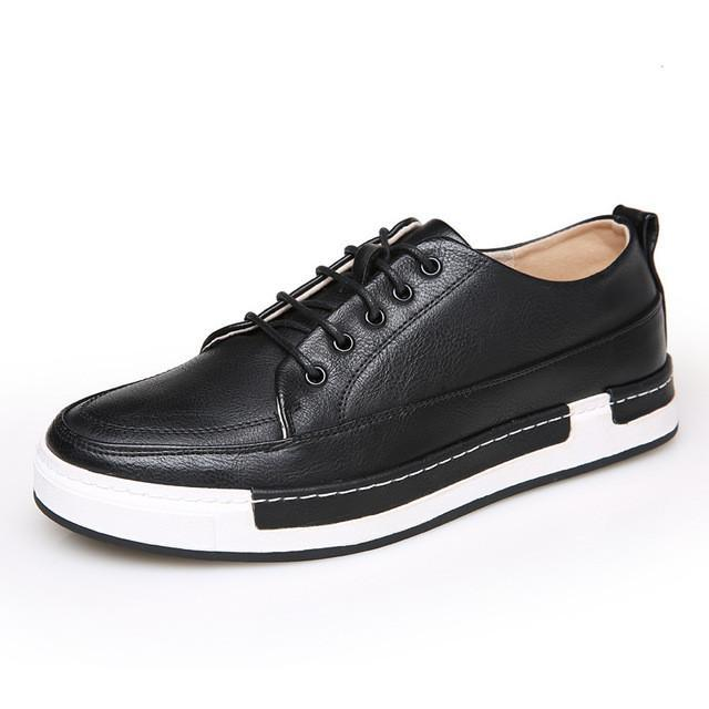 Mens Casual Breathable Leather Lace Up Shoes - YuppyCollections