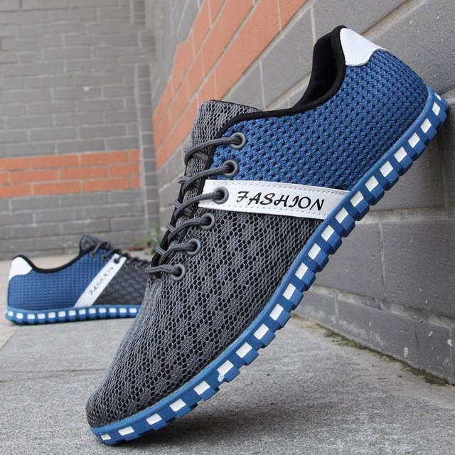 Mens Breathable Casual Lace Up Two Tone Shoes - YuppyCollections