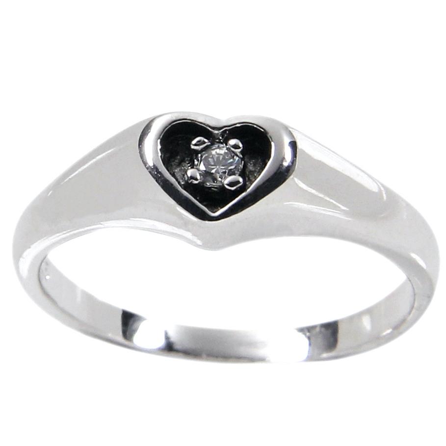 Sterling Silver Antique Style Carved Out Heart Ring - YuppyCollections