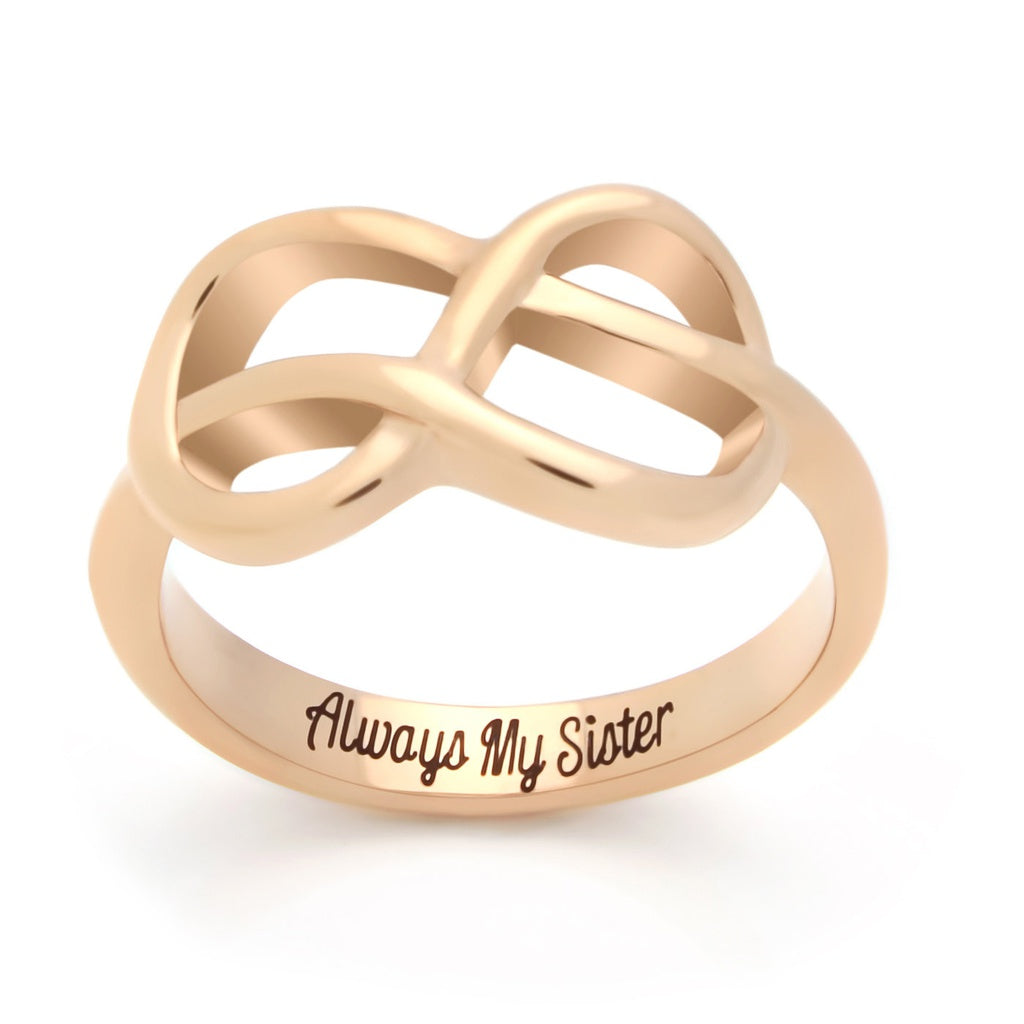 Sister Infinity Ring, Infinity Symbol Sister Ring "Always My Sister" Engraved on Inside Best Gift for Sister - YuppyCollections