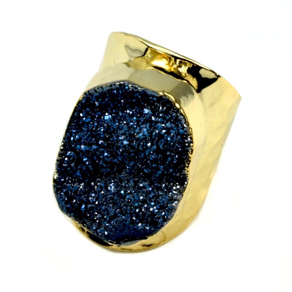 Amy Druzy Statement Ring in Gold - YuppyCollections