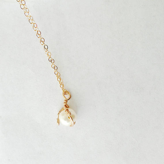 14k Rose Gold Freshwater Pearl Necklace - YuppyCollections