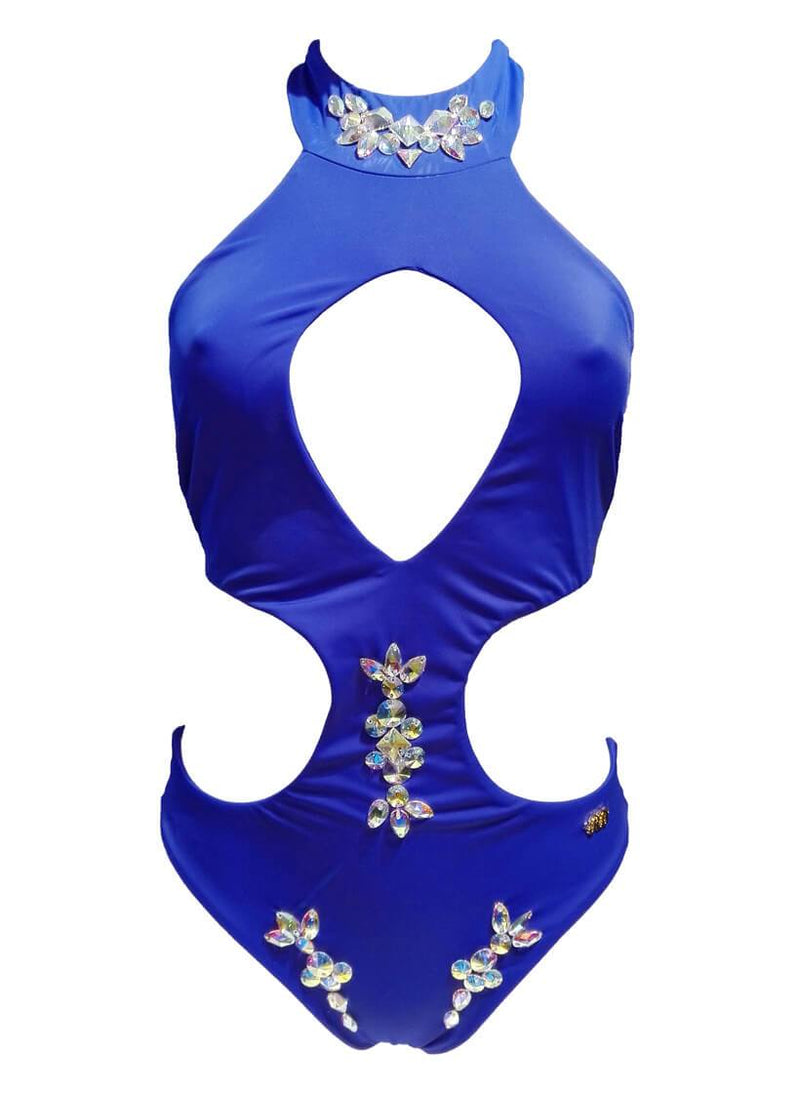 Malibu Rhinestone One Piece - Blue - YuppyCollections