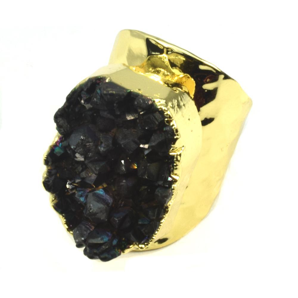 Amy Druzy Statement Ring in Gold - YuppyCollections