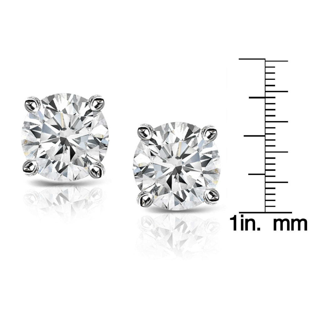 14k White Gold .50 ct. TDW Solitaire Diamond Stud Earrings (I-J,SI1-SI2) - YuppyCollections