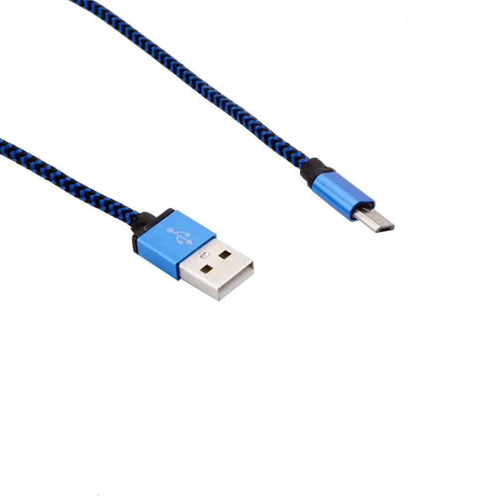 3FT Braided Aluminum USB Android Data Cable Blue - YuppyCollections