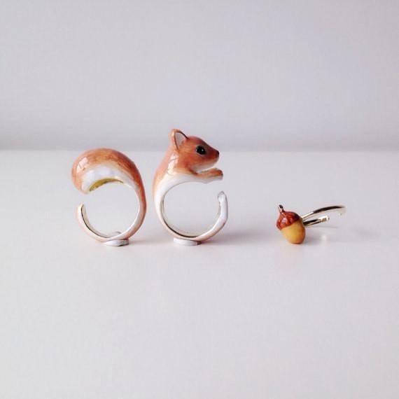 Mary Lou Orange Squirrel Ring - YuppyCollections