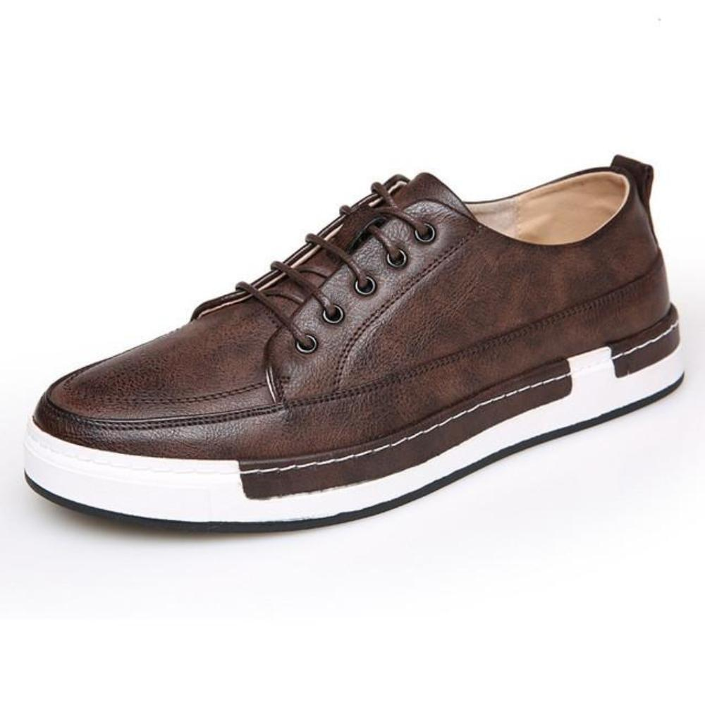 Mens Casual Breathable Leather Lace Up Shoes - YuppyCollections