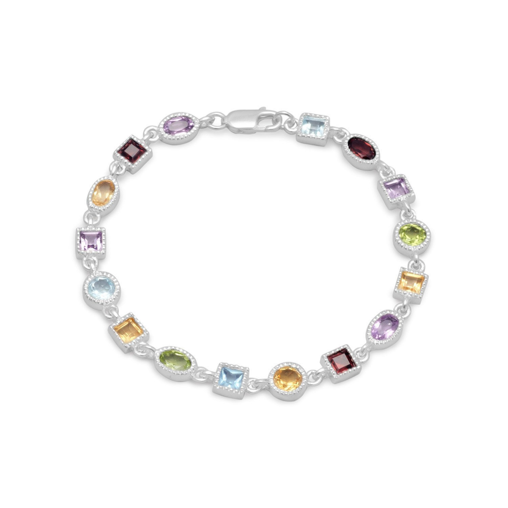 7" Single Link Multistone Bracelet - YuppyCollections