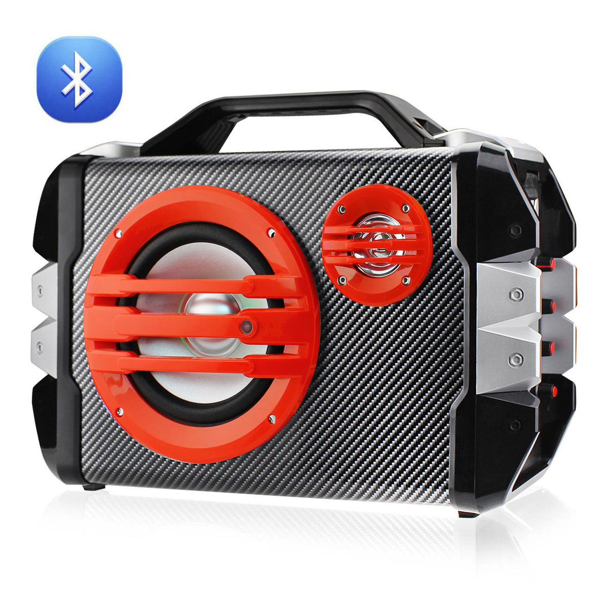 Universal Boombox Bluetooth Mono Speaker In Black and Red - YuppyCollections