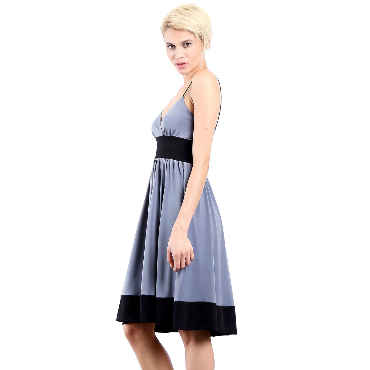 Evanese Women's Fashion Color Blocking Jersey Casual Cocktail Party Dress - YuppyCollections