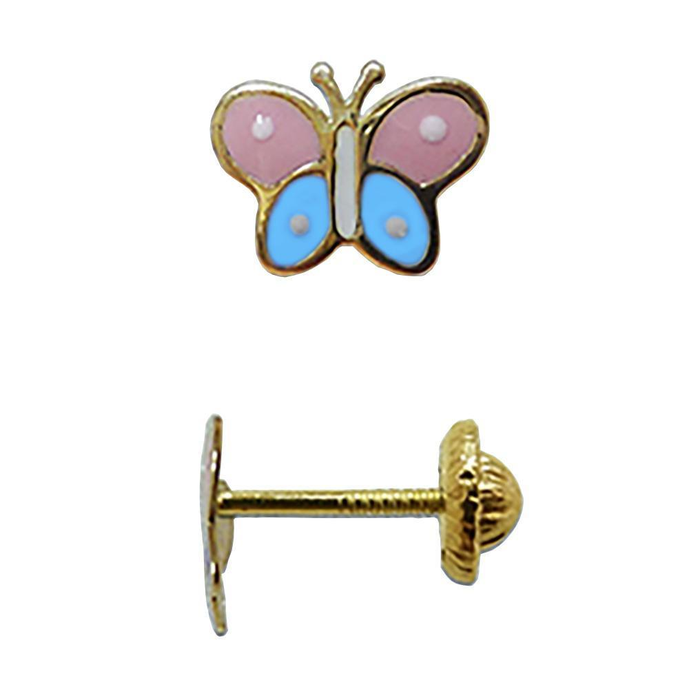 BecKids 18k Gold Colores Butterfly Stud Earrings - YuppyCollections