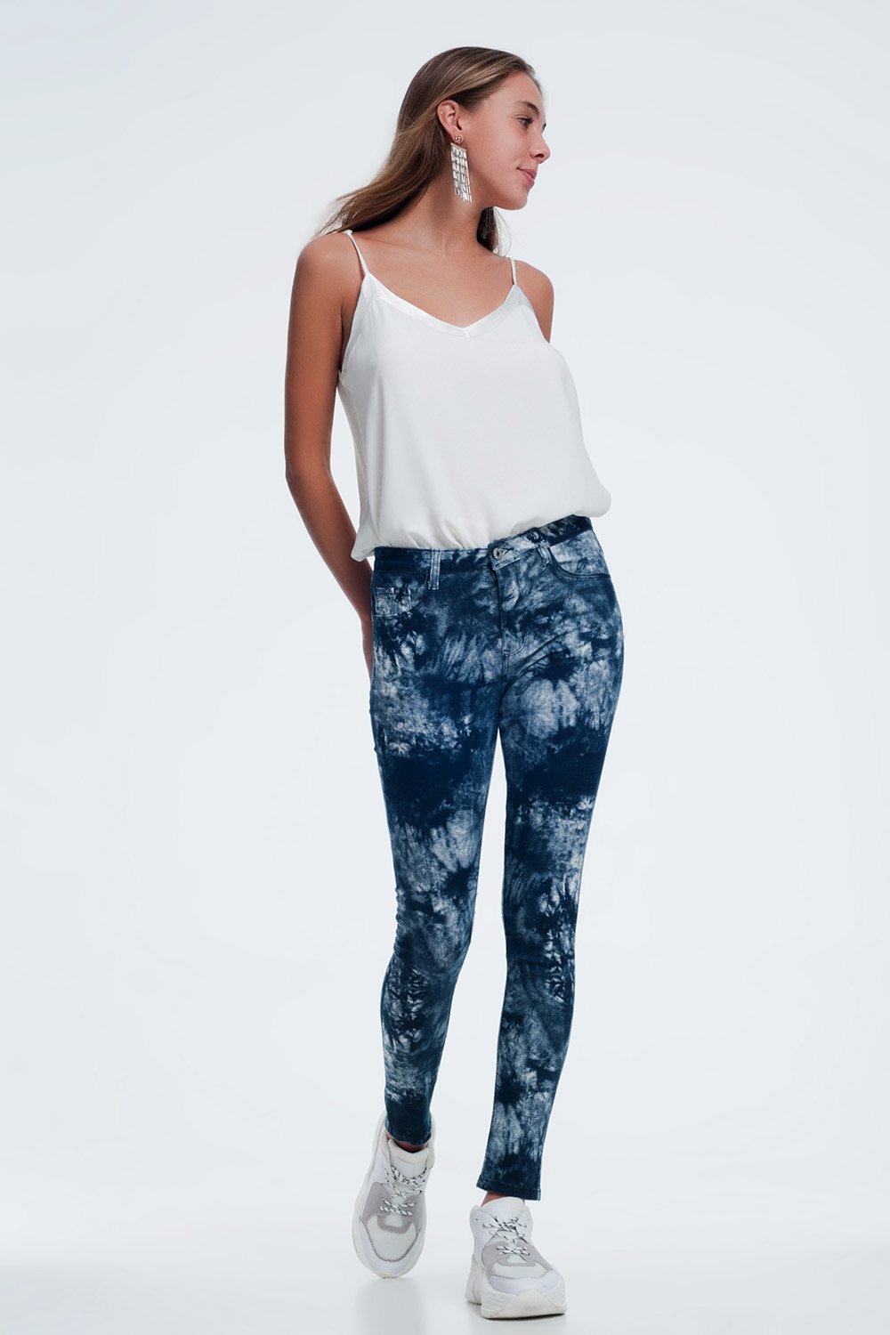 Blue Tinted Slim Pants - YuppyCollections