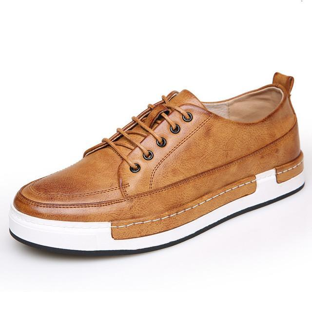 Mens Casual Breathable Leather Lace Up Shoes - YuppyCollections