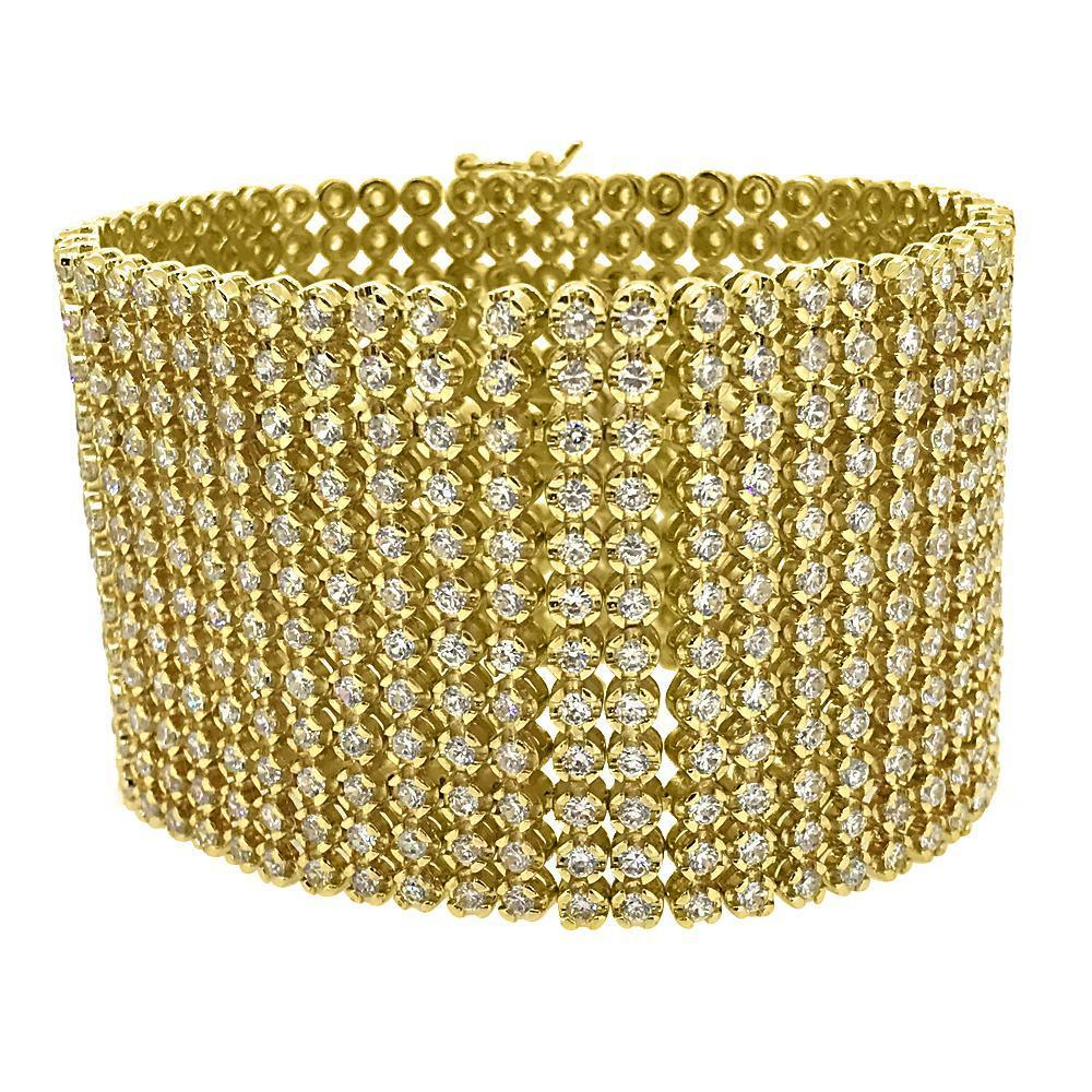 CZ 12 Row Bracelet Gold - YuppyCollections