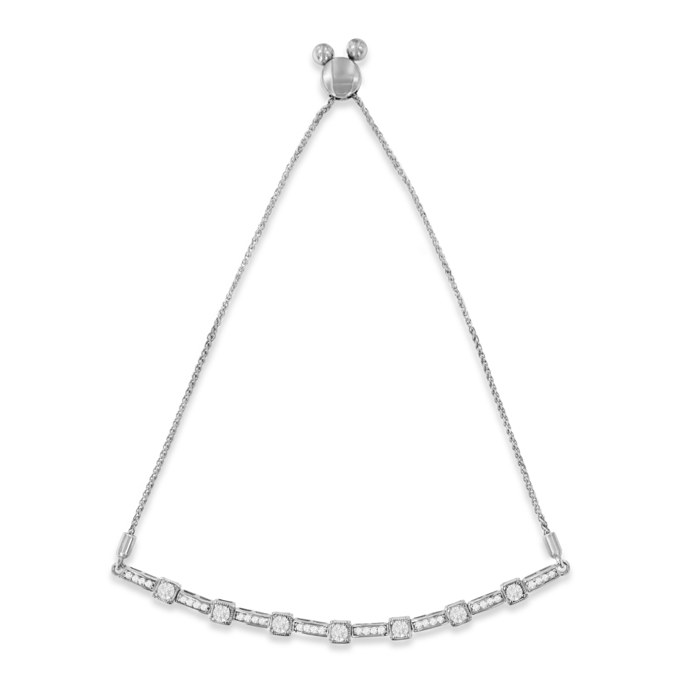 Sterling Silver 0.25ct TDW Diamond Bar Bolo Bracelet(H-I,I2-I3) - YuppyCollections