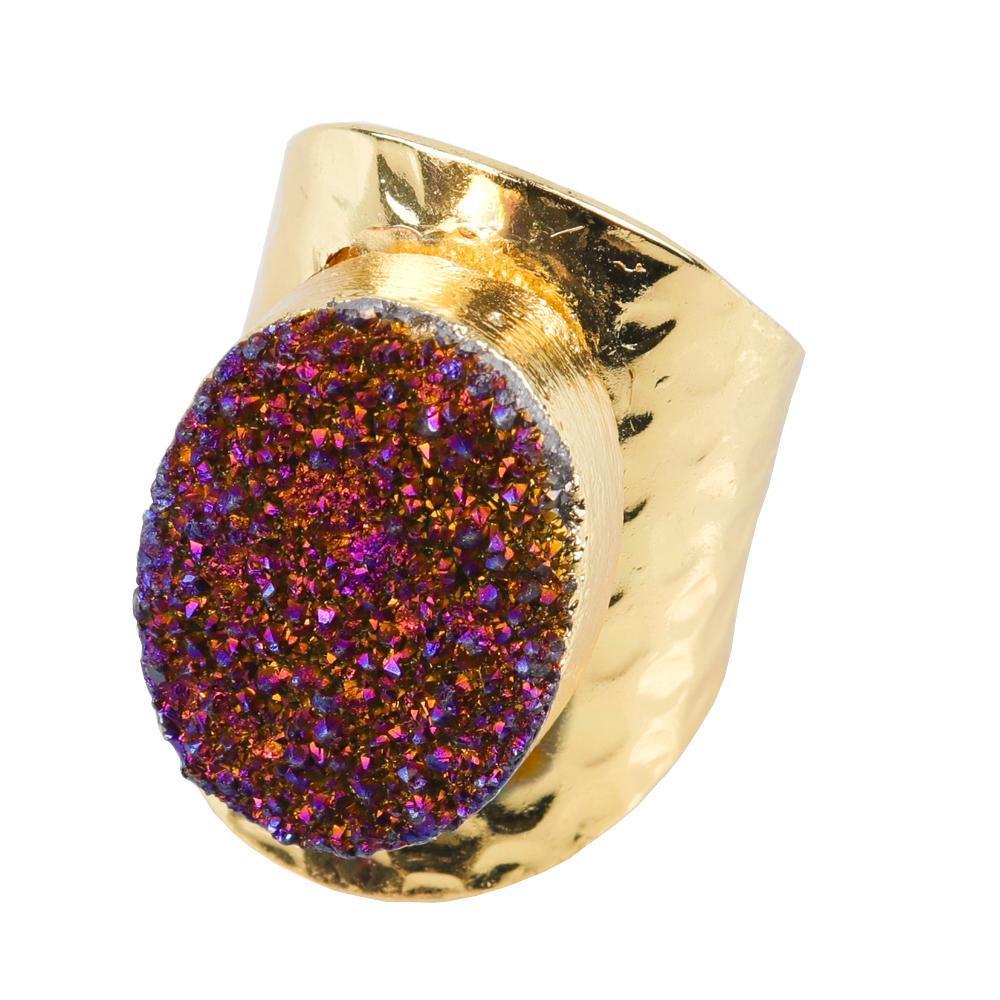 Amy Druzy Statement Ring in Gold - YuppyCollections