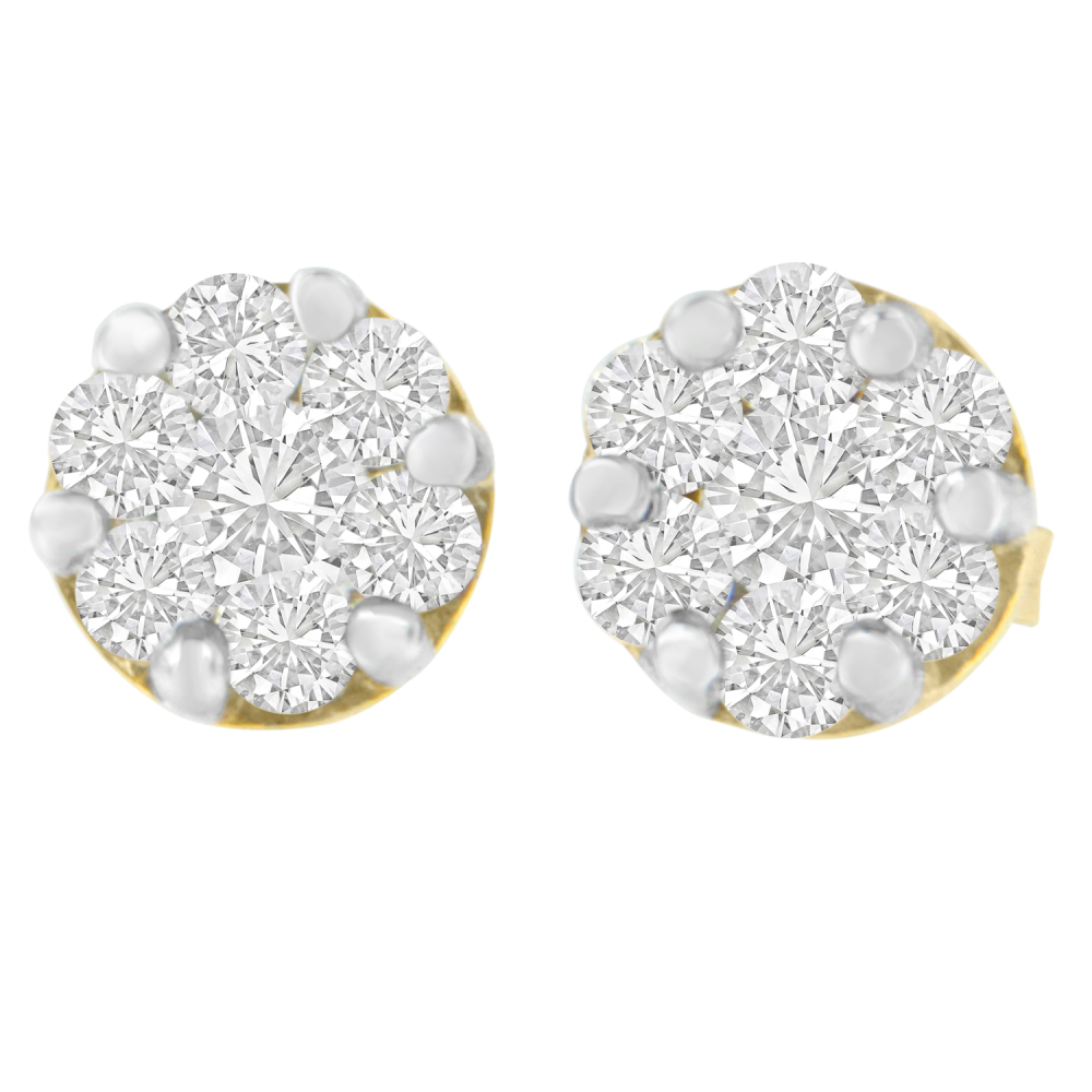 14K White Gold 1ct. TDW Round-cut Diamond Earrings(H-I,SI2-I1) - YuppyCollections