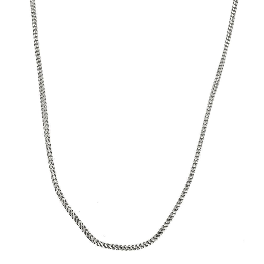 .925 Sterling Silver 1MM Franco Chain Rhodium - YuppyCollections