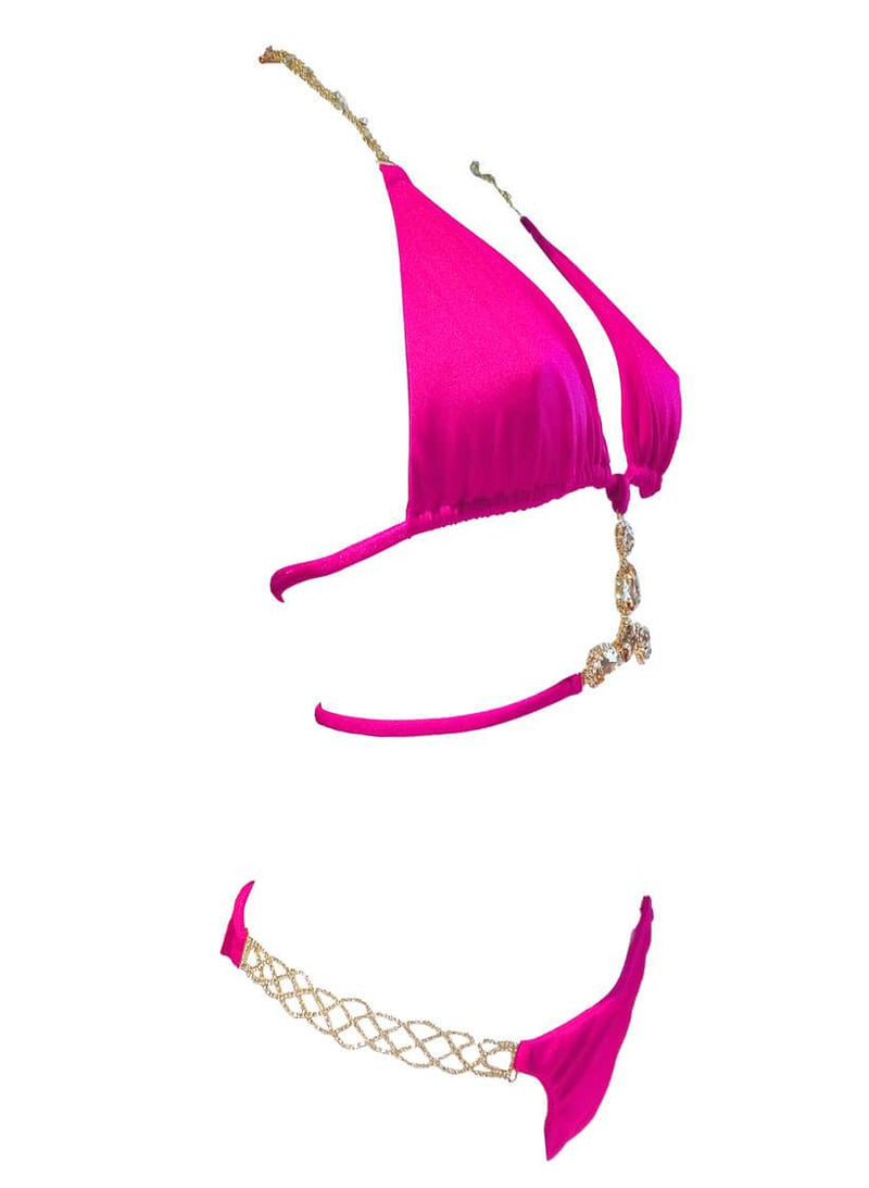 June Strappy Triangle Top & Tango Bottom - Pink - YuppyCollections