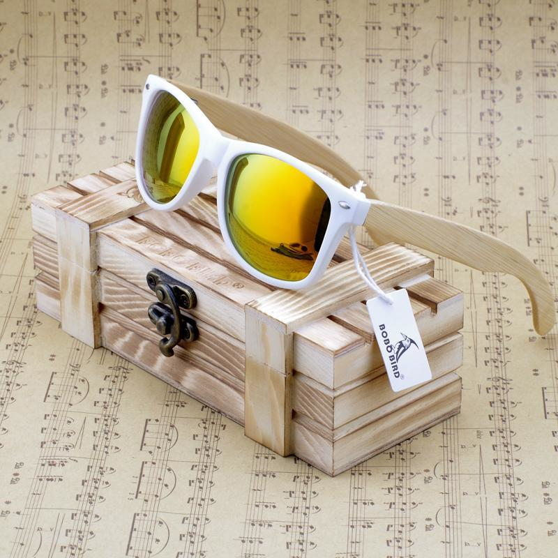 Rectangular Genuine Real Bamboo Wood Polarized Sunglasses - YuppyCollections