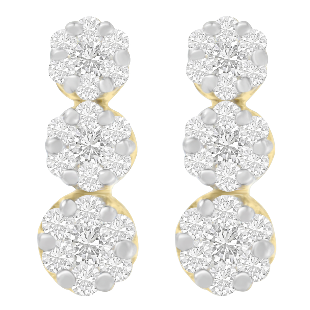 14K Yellow Gold 1 1/2ct. TDW Round-cut Diamond Earrings (I-J,SI1-SI2) - YuppyCollections