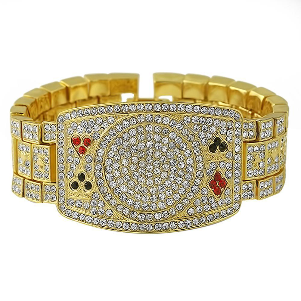 Texas Hold Em Poker Gold Bracelet - YuppyCollections