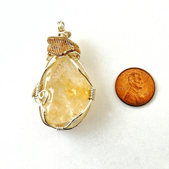 Citrine Necklace - Silver & Gold - YuppyCollections