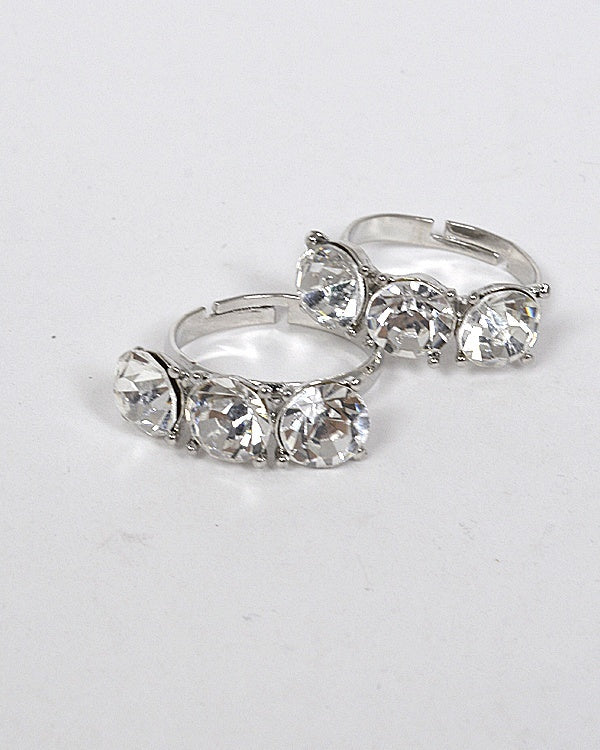 Set of Two Small Crystal Studded Ring - YuppyCollections