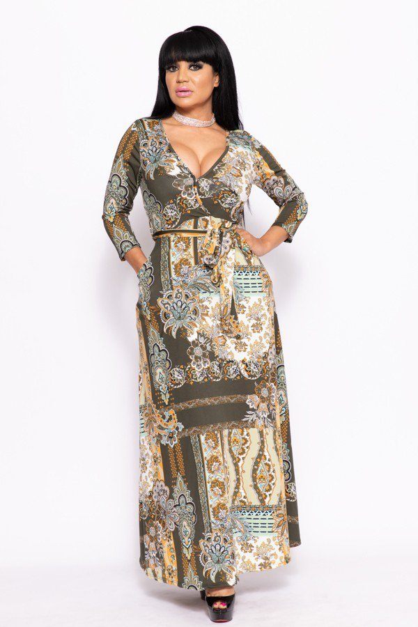 Elegant Maxi Dress With A Waist Tie - YuppyCollections