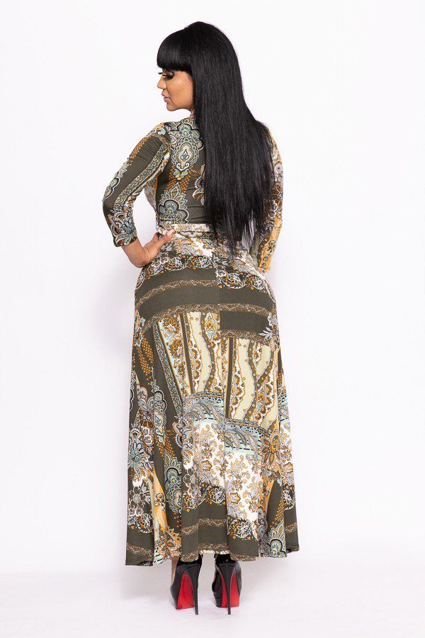 Elegant Maxi Dress With A Waist Tie - YuppyCollections