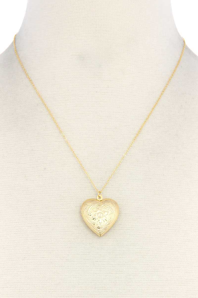 Heart Shape Locket Metal Necklace - YuppyCollections