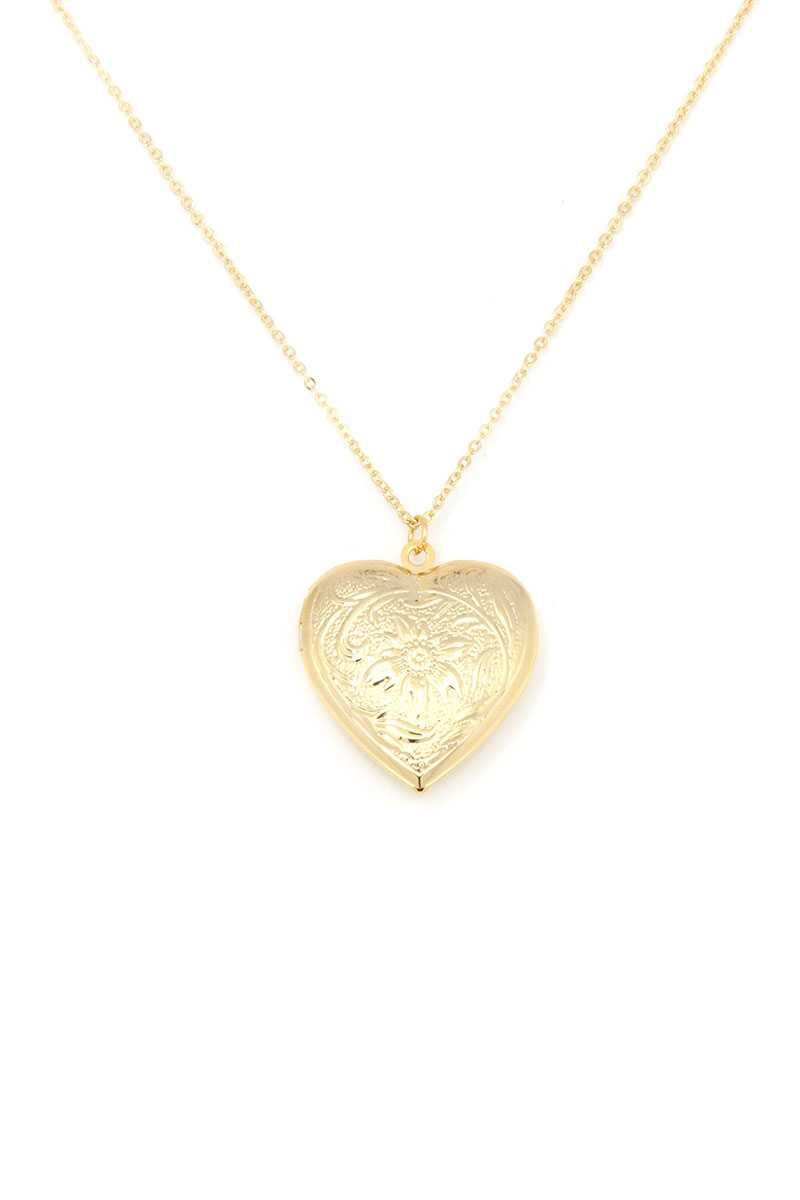 Heart Shape Locket Metal Necklace - YuppyCollections