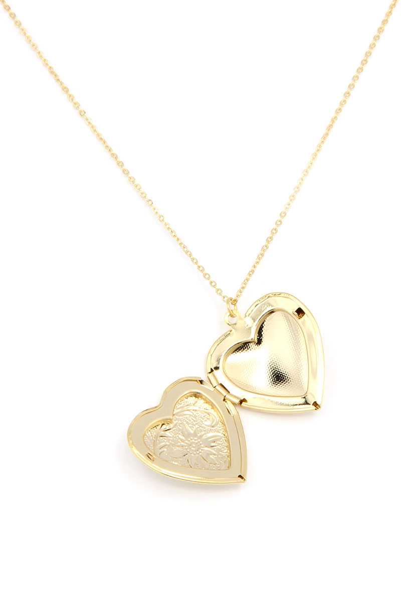 Heart Shape Locket Metal Necklace - YuppyCollections