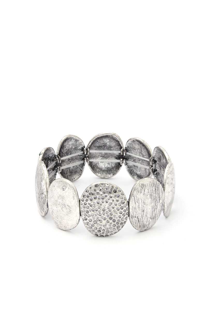 Oval Metal Stretch Bracelet - YuppyCollections