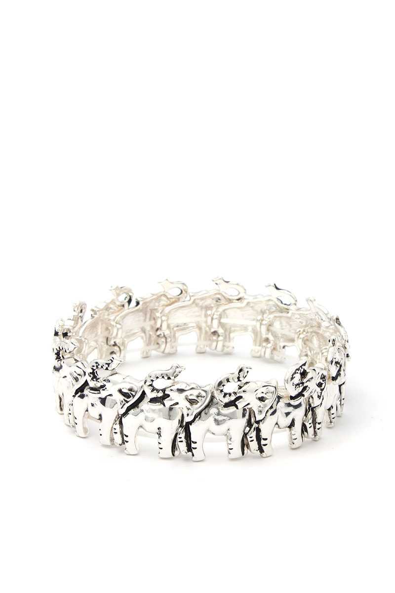 Elephant Metal Stretch Bracelet - YuppyCollections