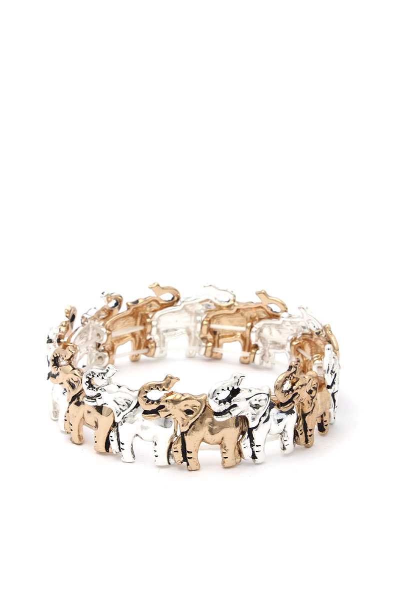 Elephant Metal Stretch Bracelet - YuppyCollections