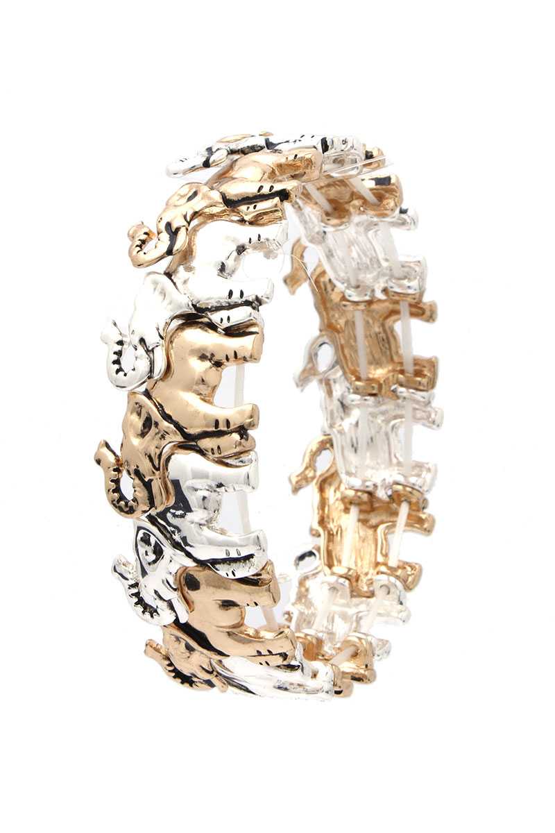 Elephant Metal Stretch Bracelet - YuppyCollections