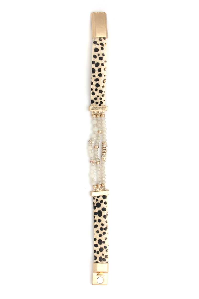 Animal Print Beaded Wrap Bracelet - YuppyCollections