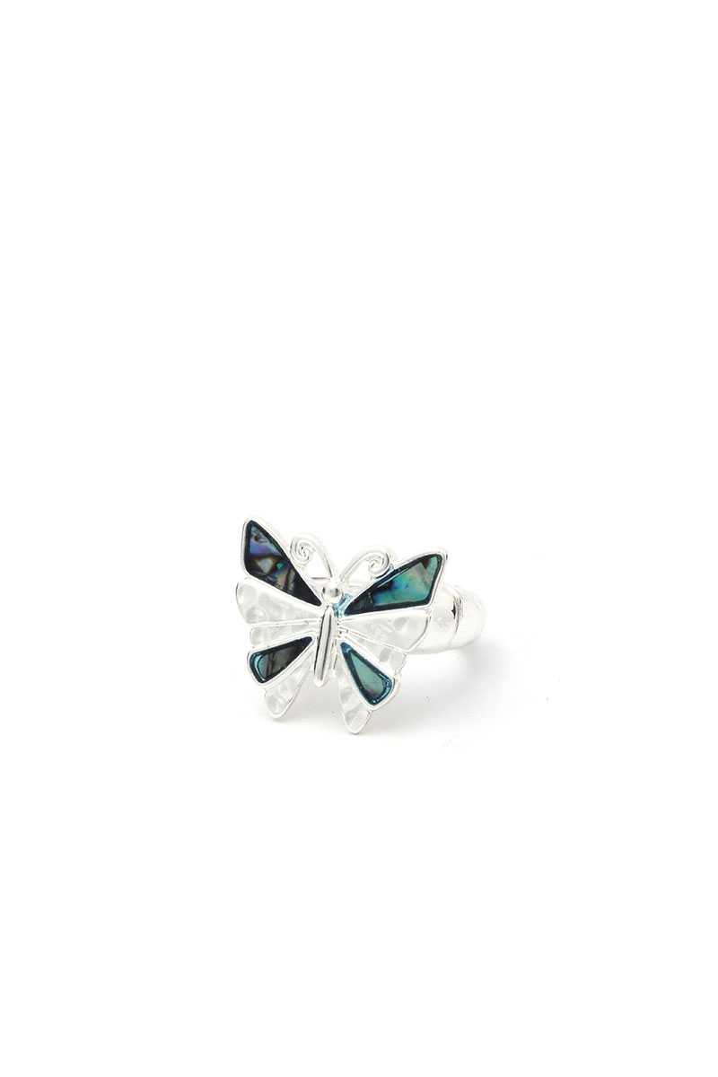 Abalone Butterfly Stretch Ring - YuppyCollections