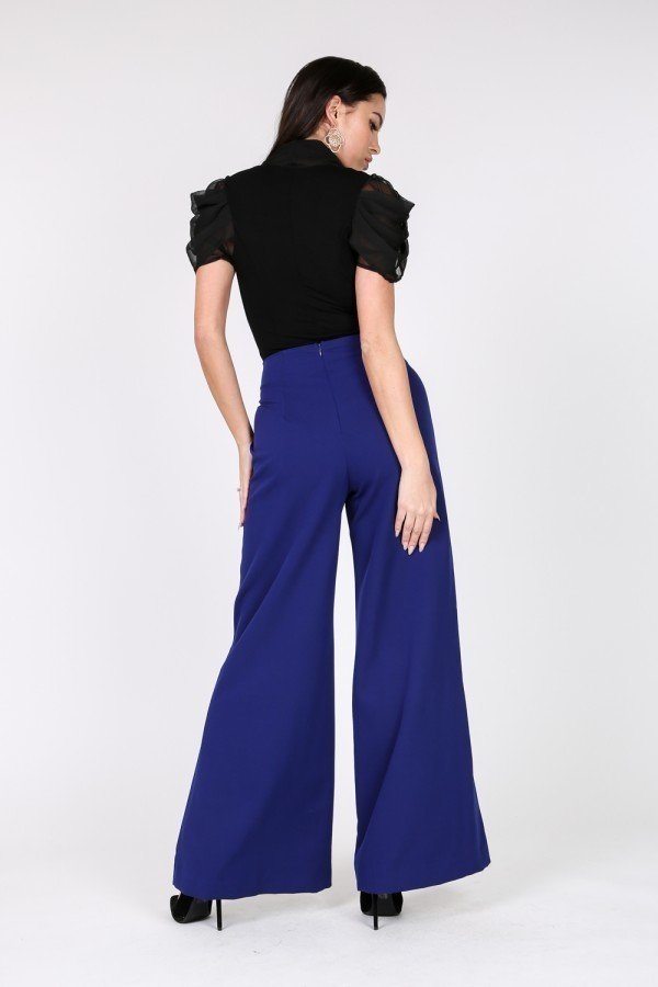 Side Slit Detail Wide Leg Pants - YuppyCollections