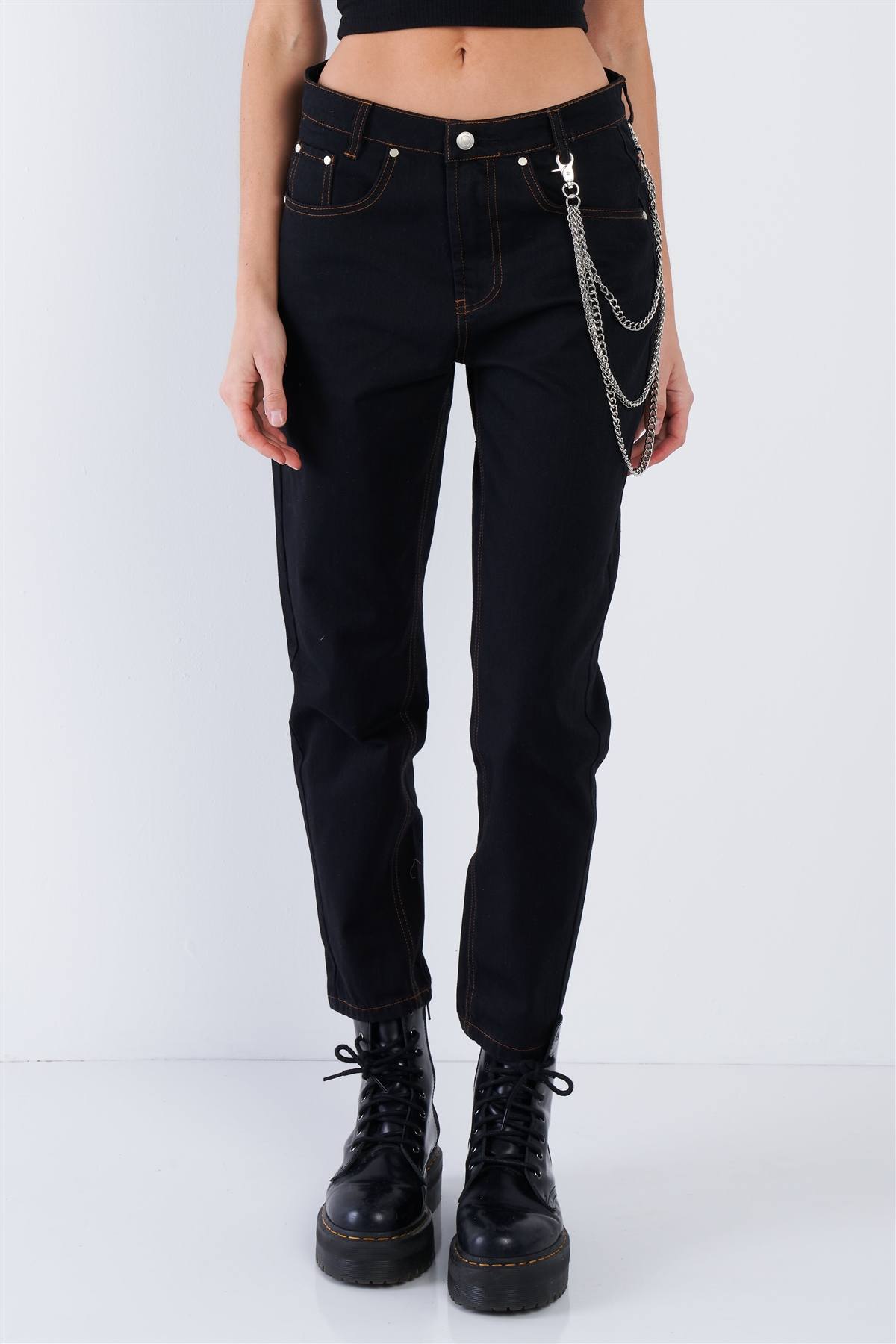 Black Casual Denim Boot Cut Jeans - YuppyCollections