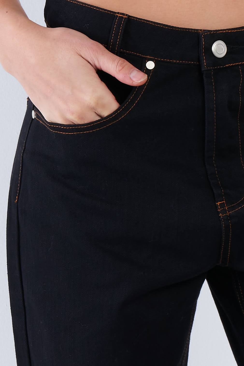 Black Casual Denim Boot Cut Jeans - YuppyCollections