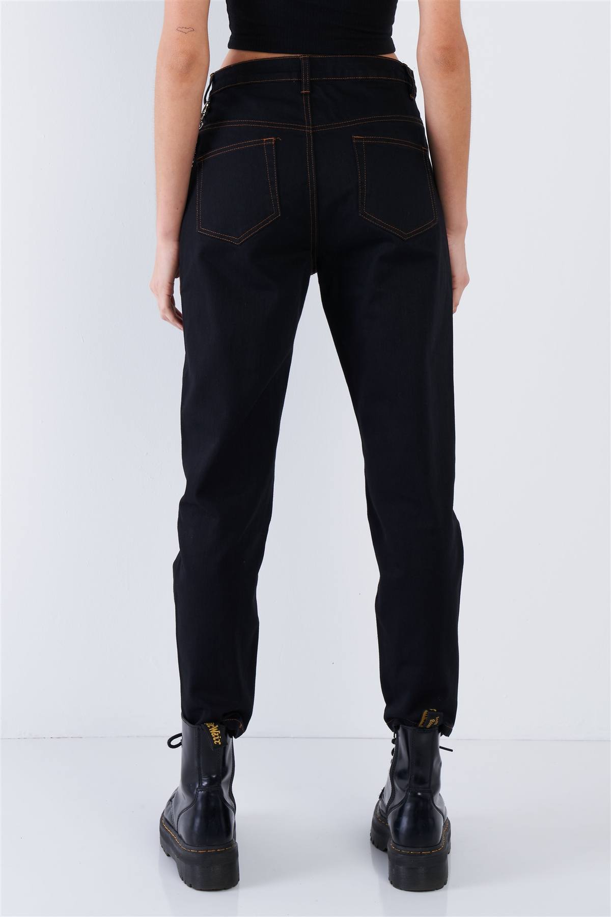 Black Casual Denim Boot Cut Jeans - YuppyCollections