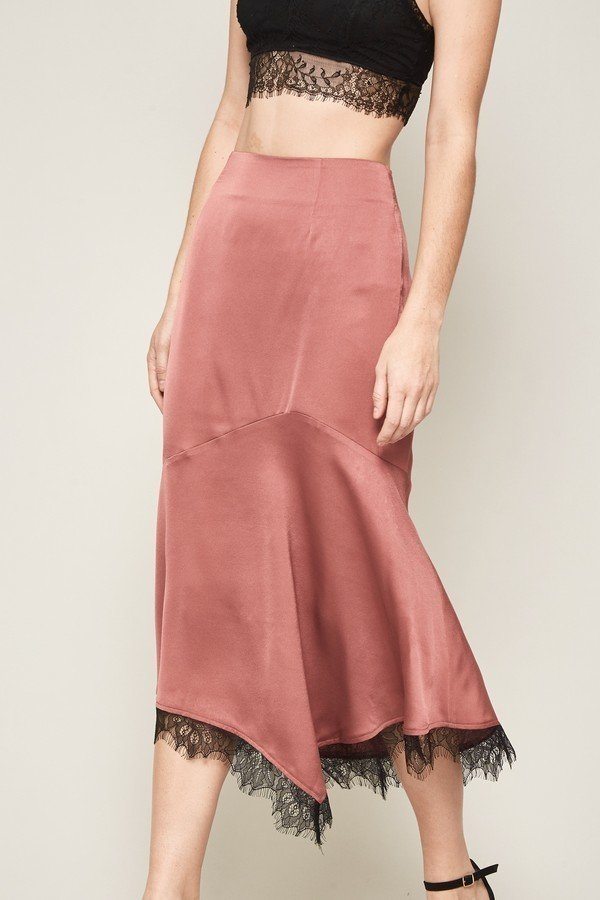 A Solid Woven Midi Skirt - YuppyCollections