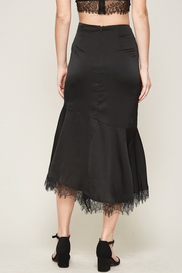 A Solid Woven Midi Skirt - YuppyCollections