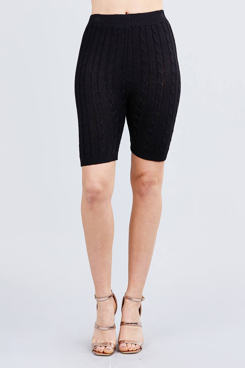 Twisted Effect Bermuda Length Sweater Shorts - YuppyCollections